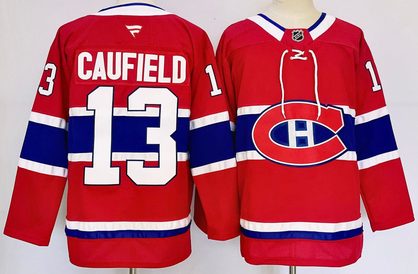 Men's Montreal Canadiens Cole Caufield #13 Red Player Jersey