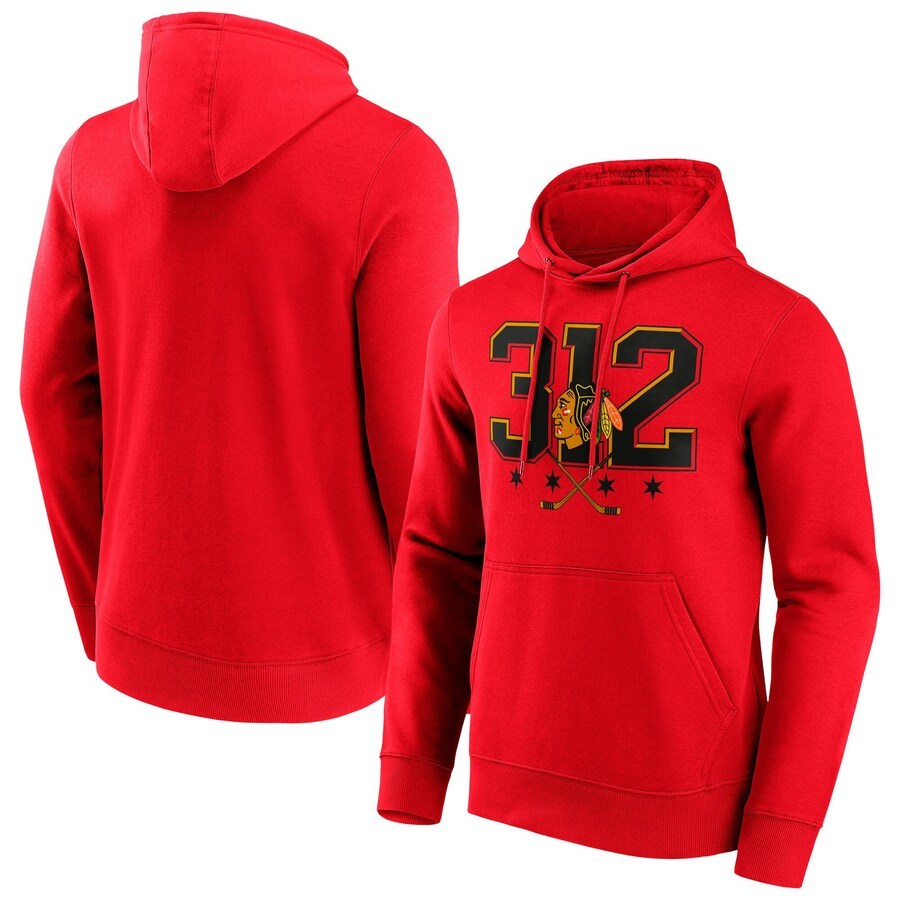 Men's Chicago Blackhawks Red Branded Hometown Graphic Hoodie