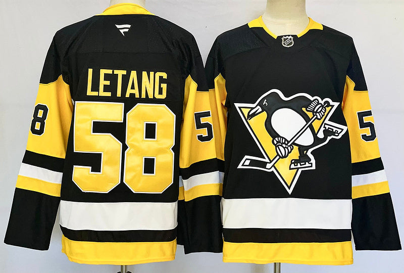 Men's Pittsburgh Penguins Kris Letang #58 Black Home Breakaway Jersey