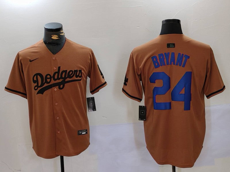 Men's Los Angeles Dodgers Kris Bryant #24 Brown Replica Player Jersey