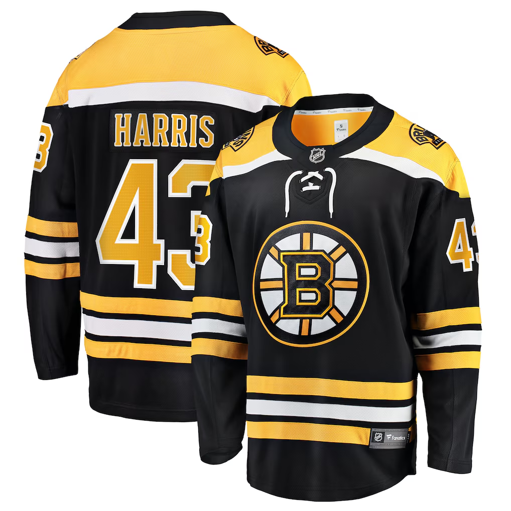 Men's Boston Bruins Danton Heinen #43 Black Home Breakaway Player Jersey