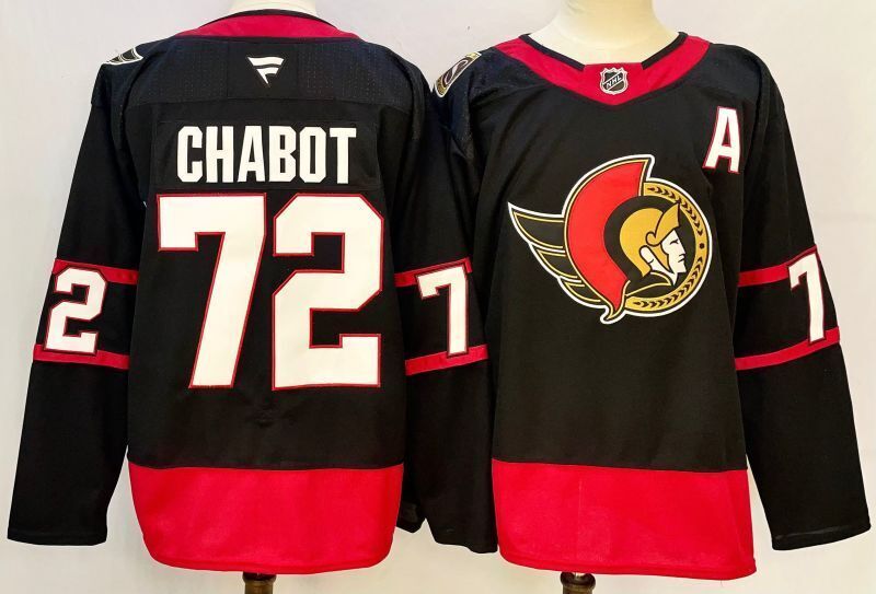 Men's Ottawa Senators Thomas Chabot #72 Black Home Breakaway Jersey