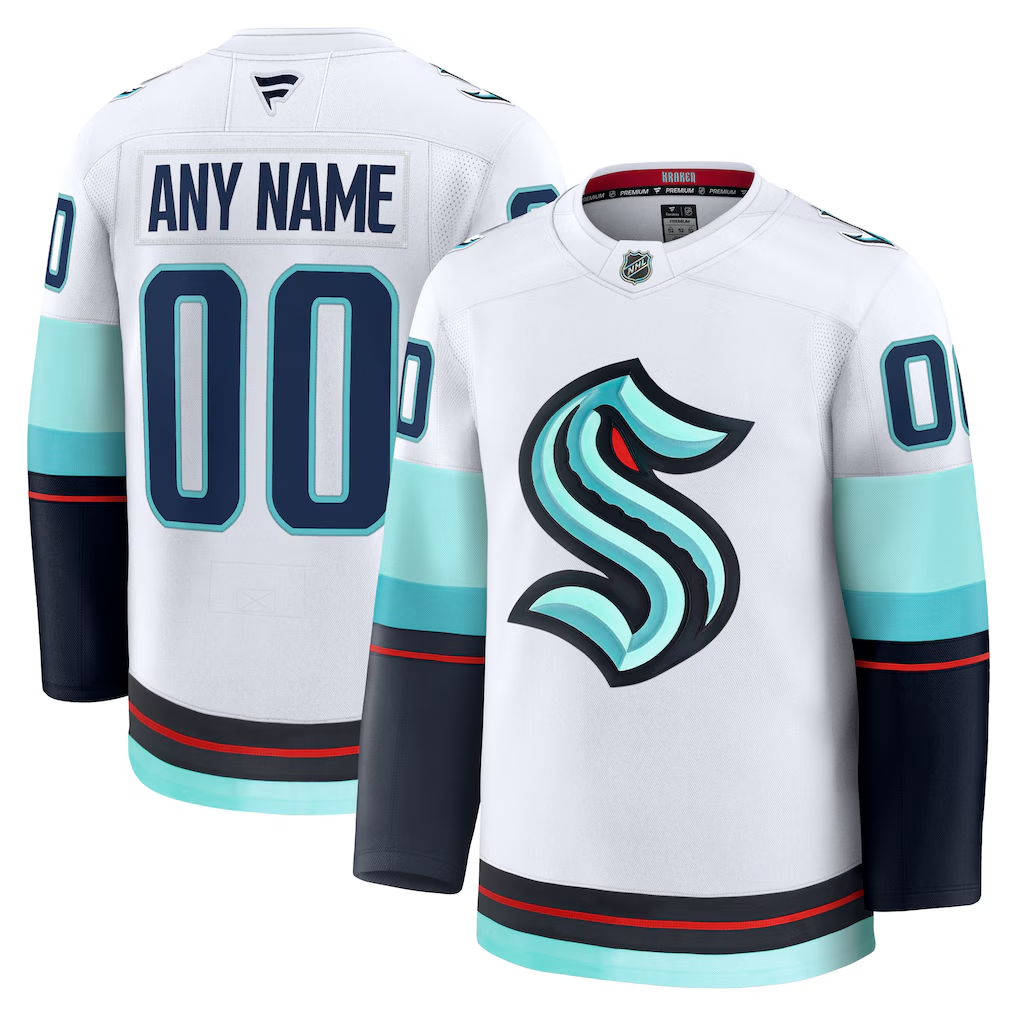 Men's Seattle Kraken White Away Premium Custom Jersey