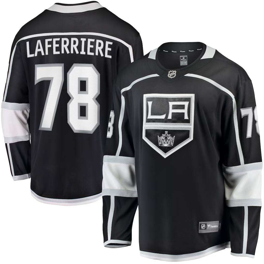 Men's Los Angeles Kings Alex Laferriere #78 Black Home Breakaway Player Jersey