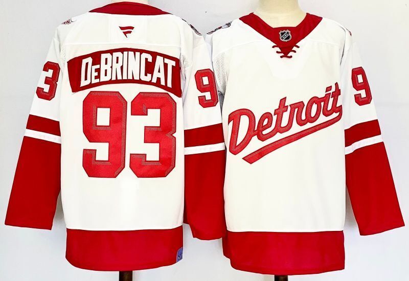 Men's Detroit Red Wings Alex DeBrincat #93 White Player Game Jersey