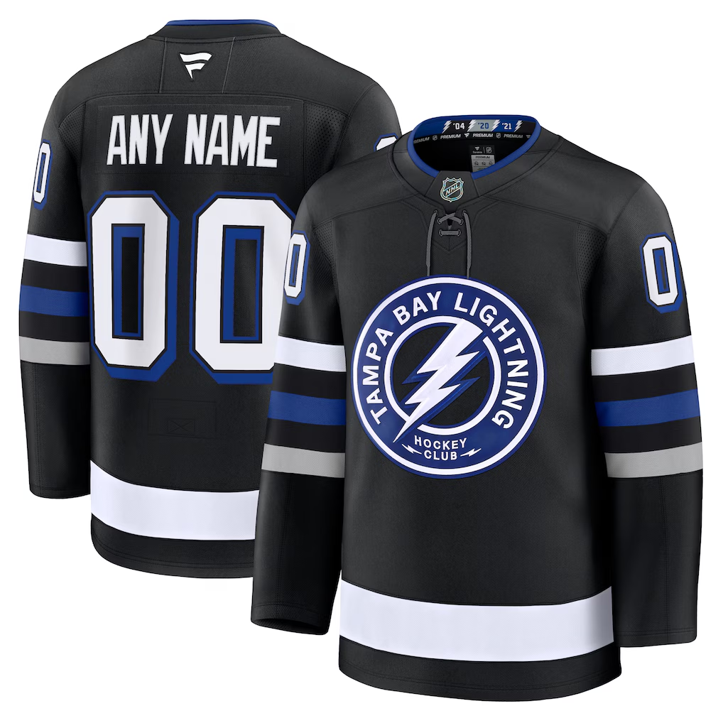 Men's Tampa Bay Lightning Black Alternate Premium Custom Jersey