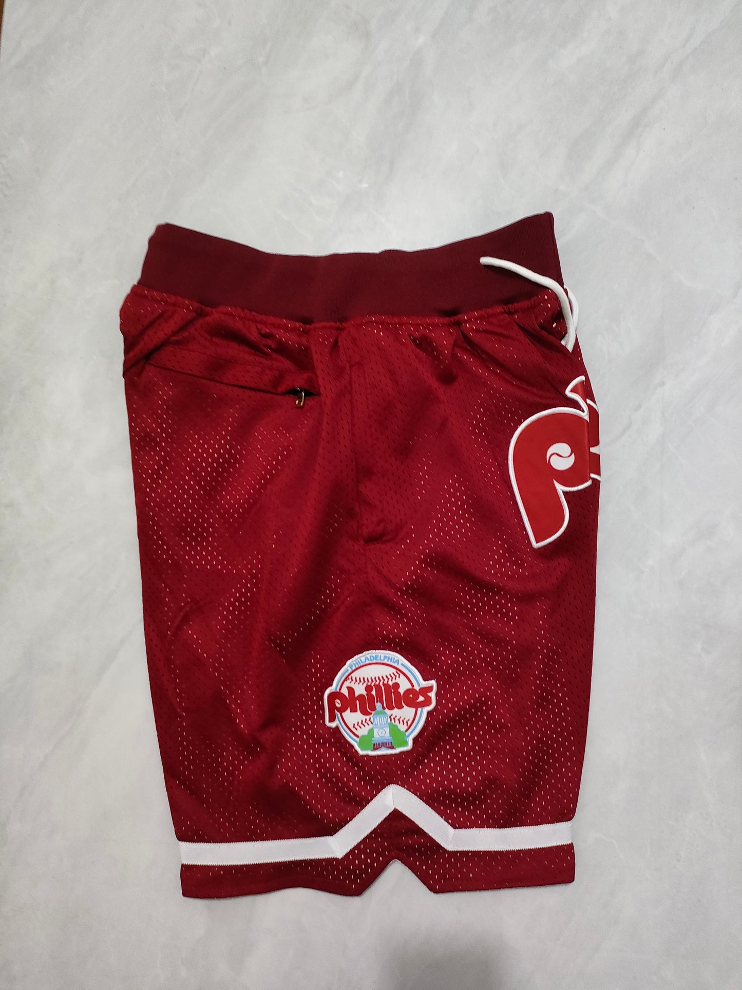 JUST DON Philadelphia Phillies Wine Red Pocket Shorts