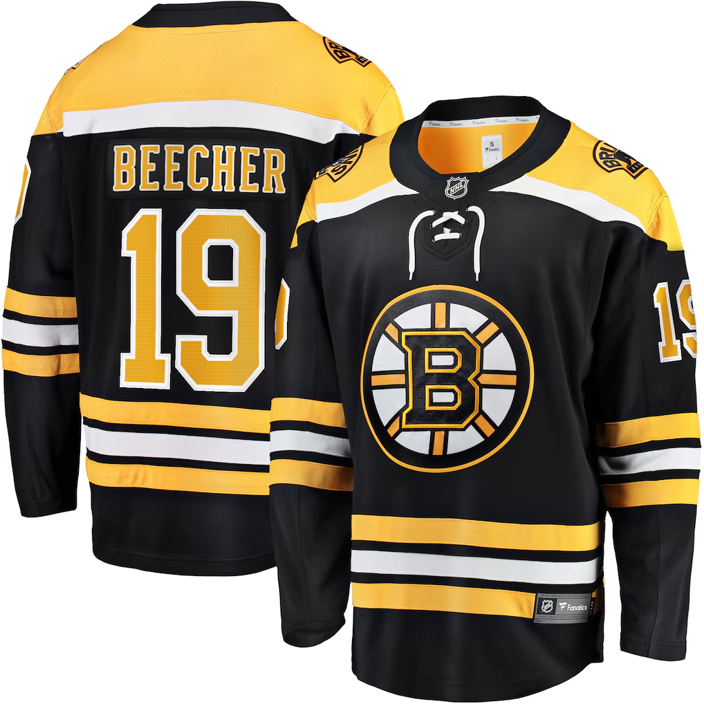 Men's Boston Bruins John Beecher #19 Black Home Premier Breakaway Player Jersey