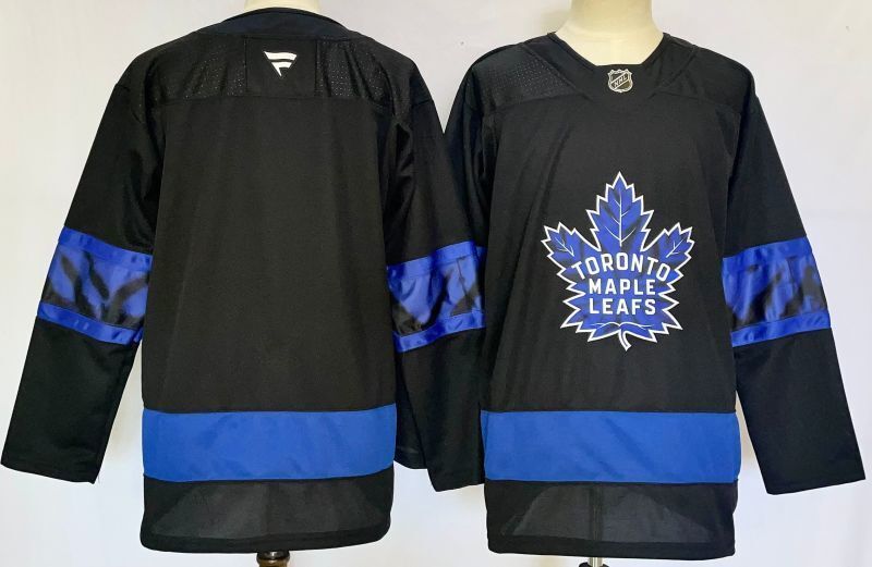 Men's Toronto Maple Leafs Black Blue Blank jersey