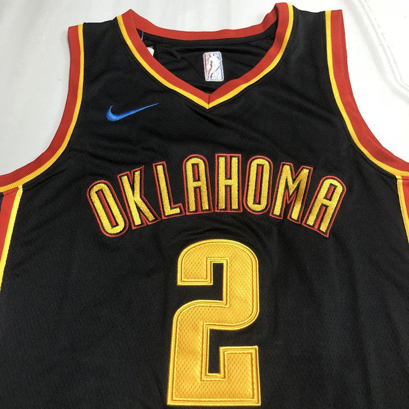 Shai Gilgeous-Alexander Oklahoma City Thunder Black Embroidered Jersey