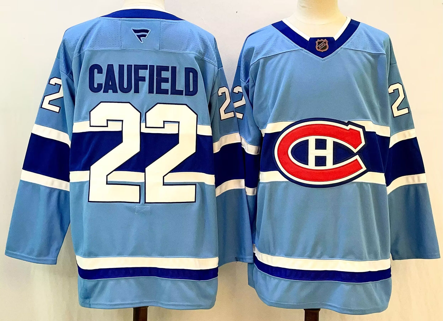 Men's Montreal Canadiens Cole Caufield #22 Blue Breakaway Player Jersey