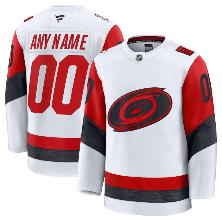 Custom Carolina Hurricanes White Jersey