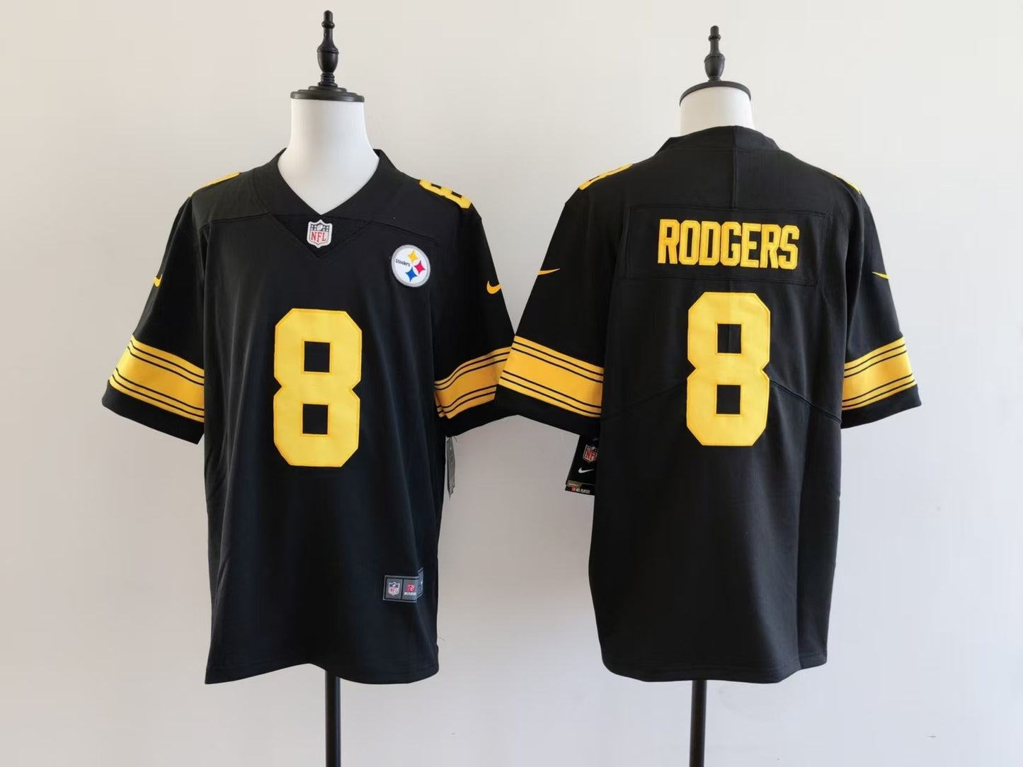 Men's Pittsburgh Steelers Aaron Rodgers Nike Jersey - Black-yellow numbers