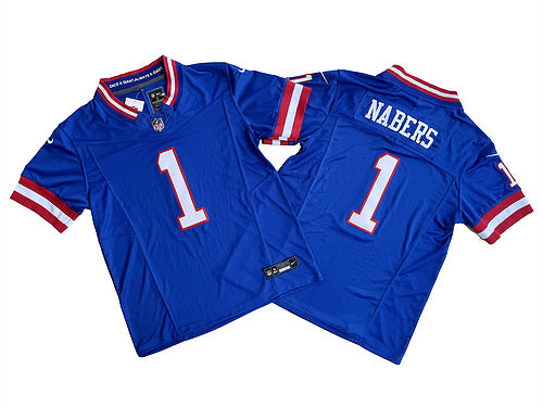 Nabers #1 II New York Giants Nike Alternate Game Jersey - Century Red