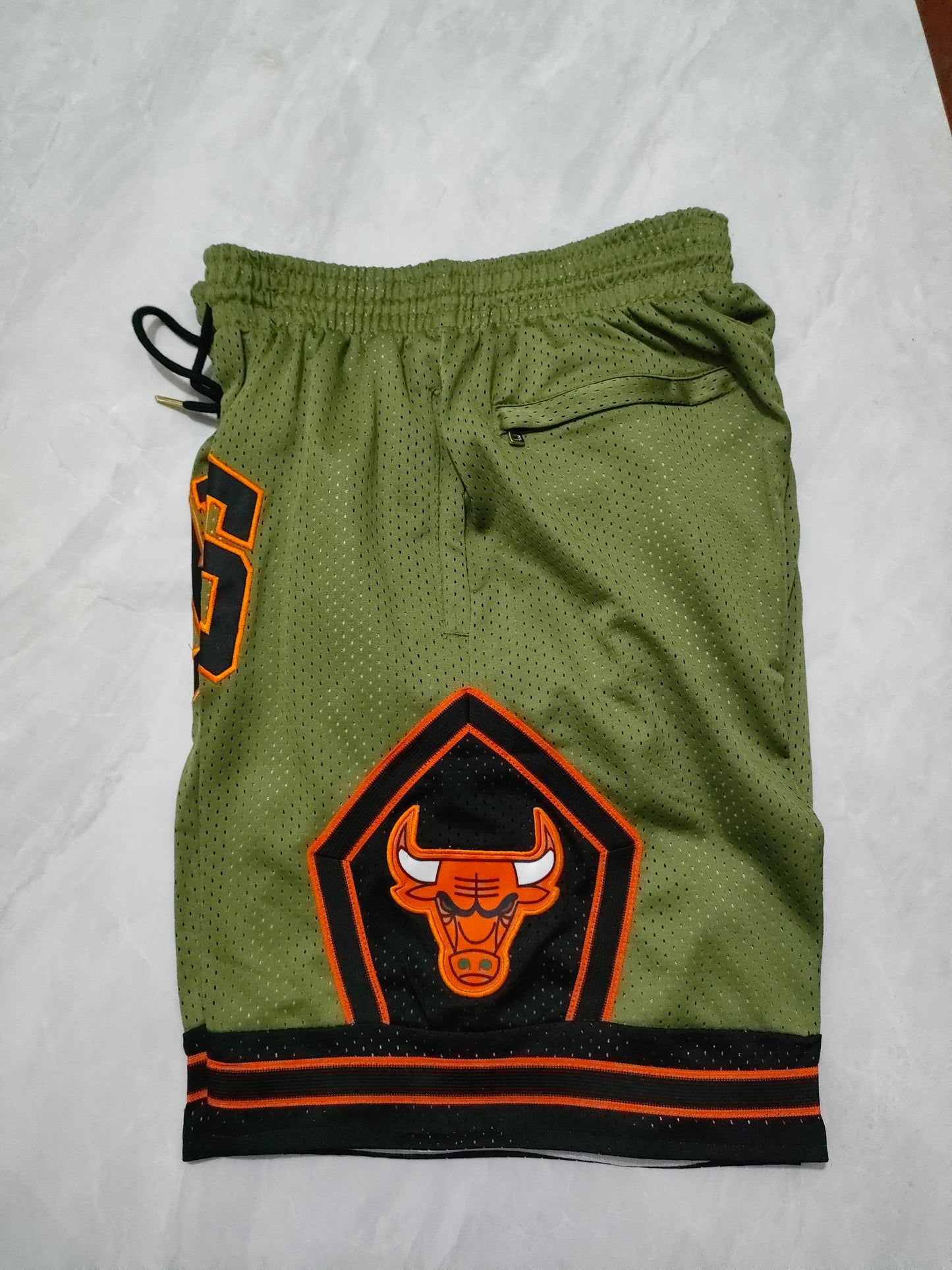 Chicago Bulls Army Green Pocket Shorts