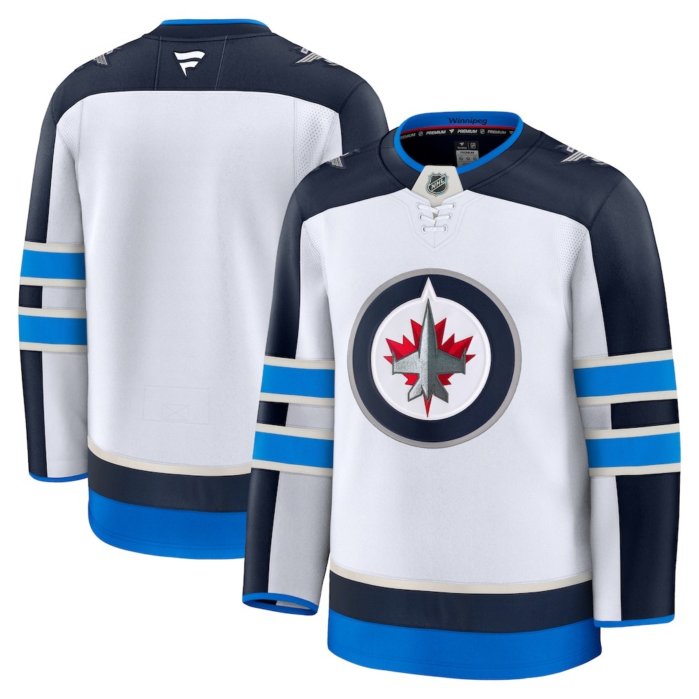 Men's Winnipeg Jets White Away Premium Blank Jersey