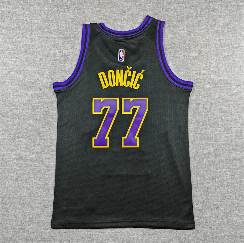 Youth Luka Dončić Los Angeles Lakers #77 City Edition Embroidered Jersey