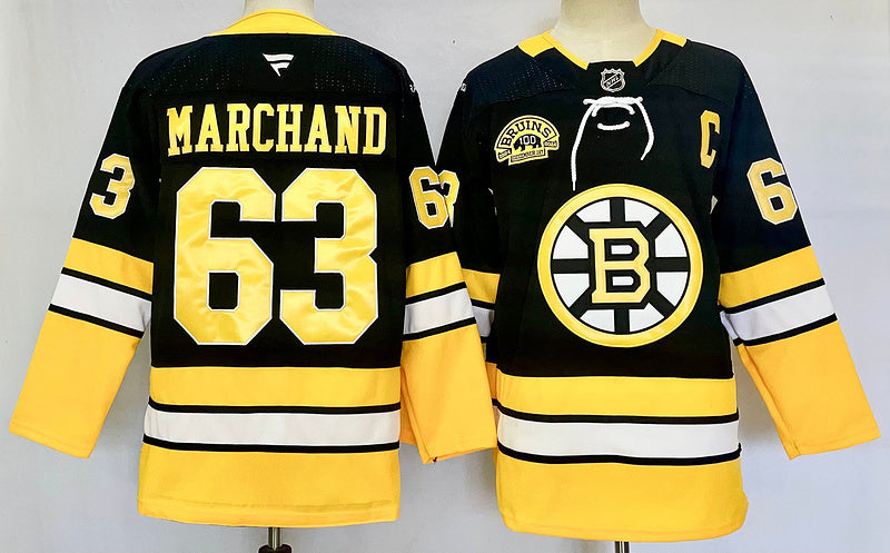 Men's Boston Bruins Brad Marchand #63 Black Player Jersey