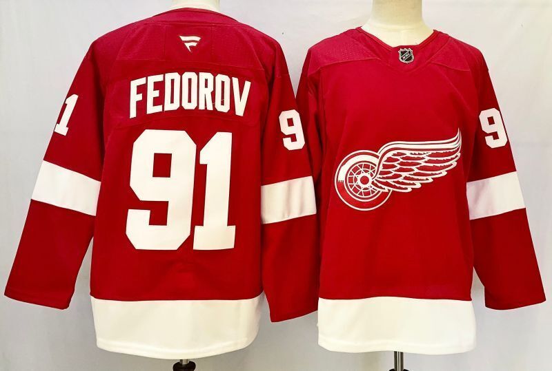 Men's Detroit Red Wings Sergei Fedorov #91 Red Player Jersey