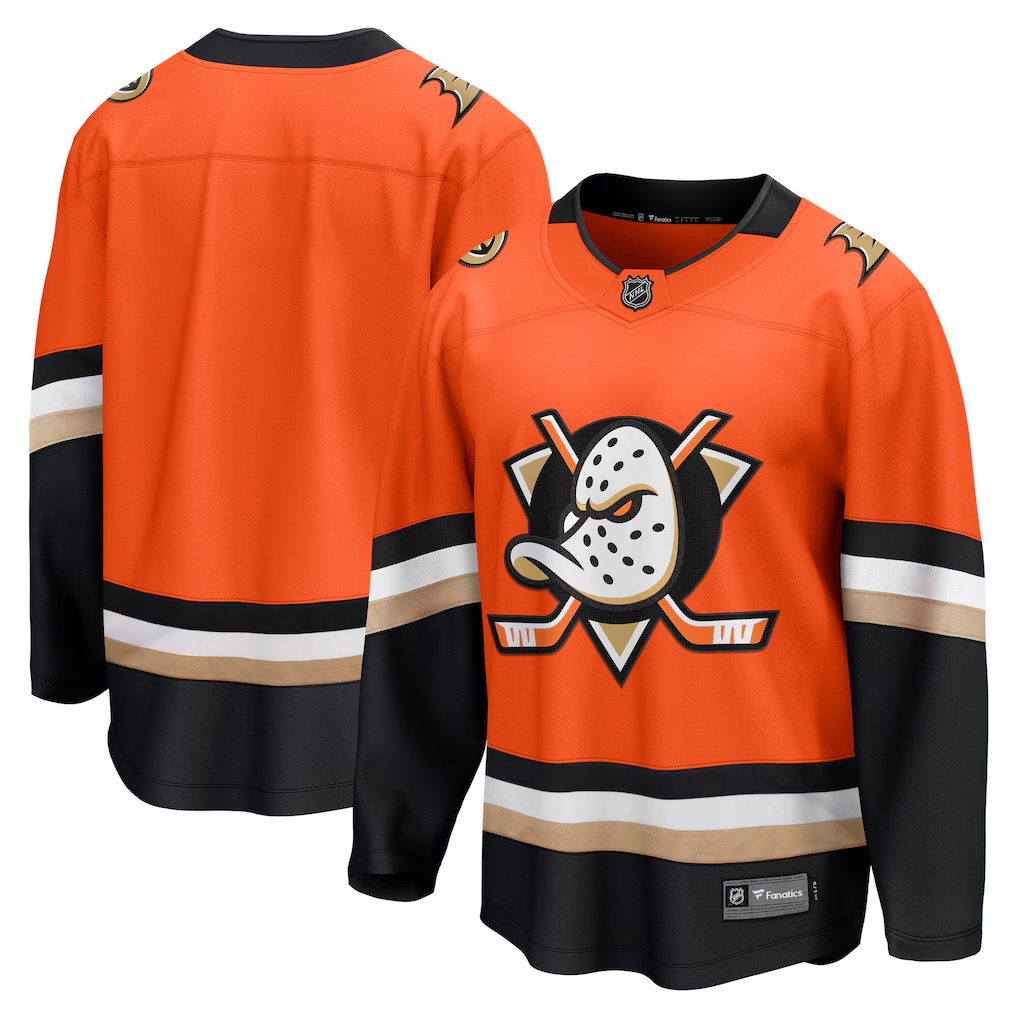 Men's Anaheim DucksOrange Home Breakaway Blank Jersey