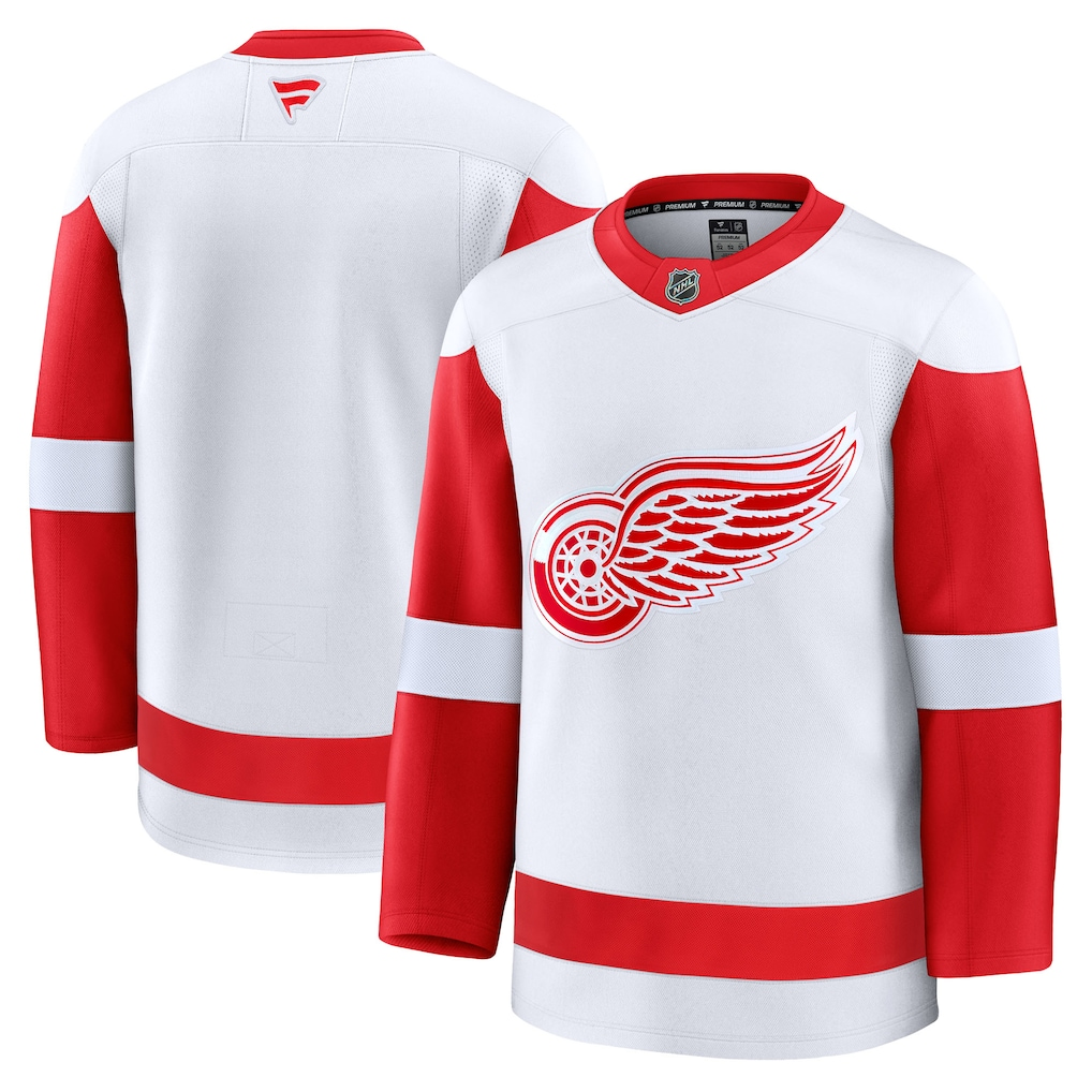 Men's Detroit Red Wings White Away Premium Blank Jersey