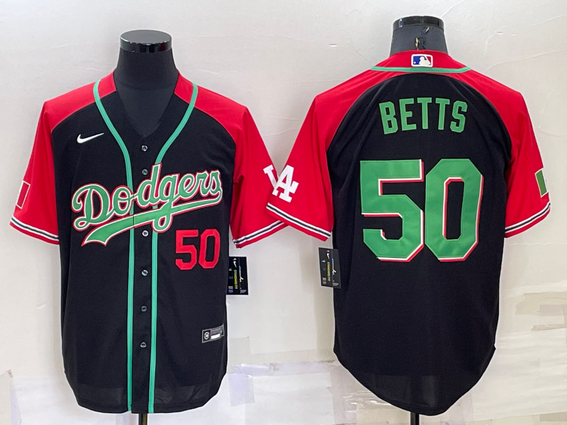Men's Los Angeles Dodgers Mookie Betts #50 Black Alternate Game Jersey