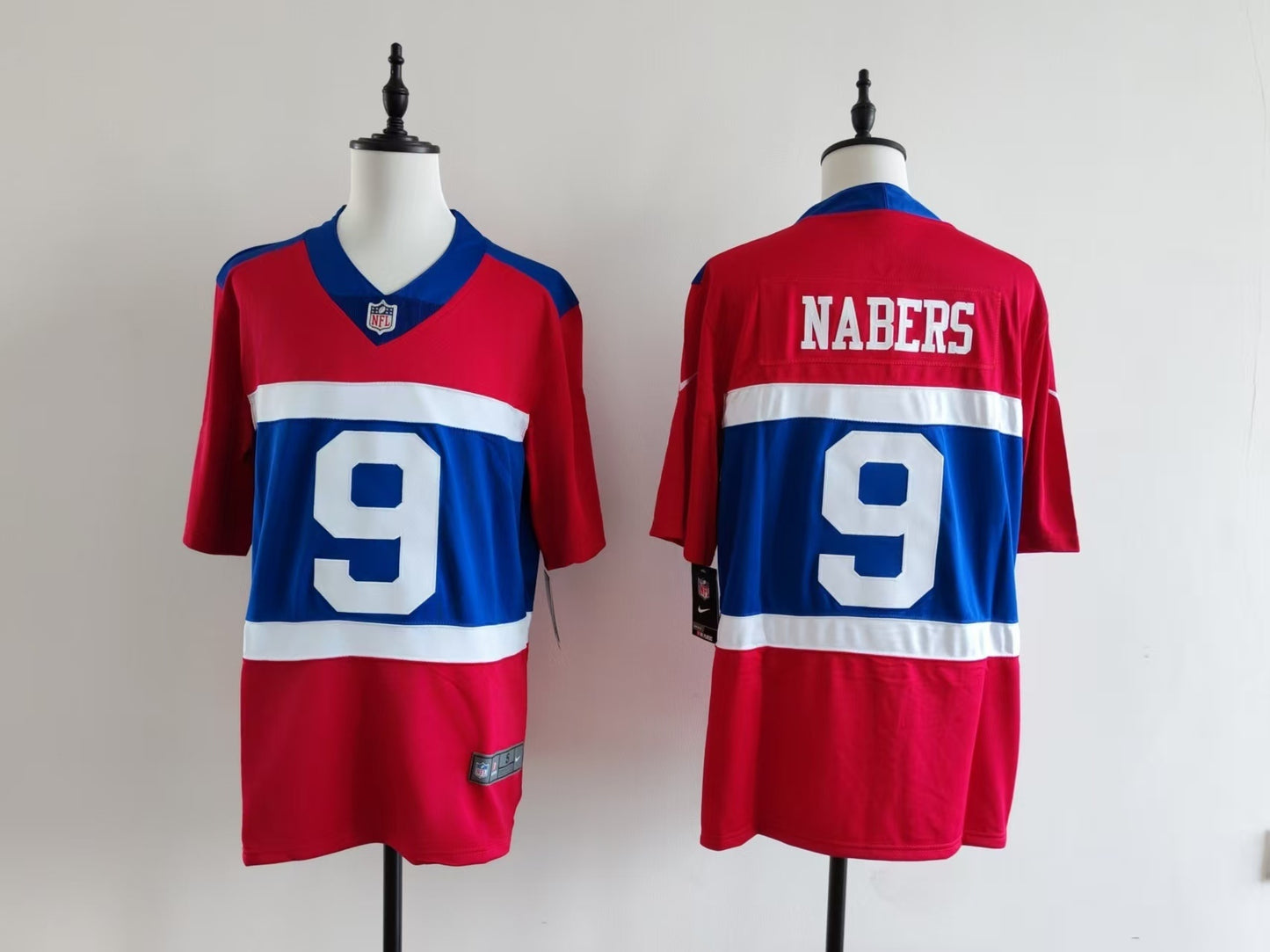 Men's New York Giants Malik Nabers Jersey-Red#9