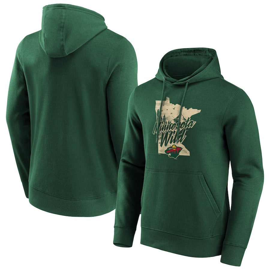 Men's Minnesota Wild Branded Hometown Graphic Hoodie - Dark Green