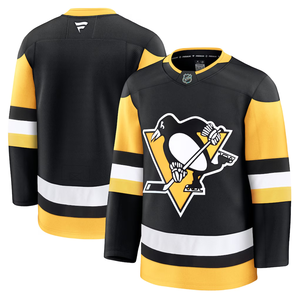 Men's Pittsburgh Penguins Black Home Premium Blank Jersey