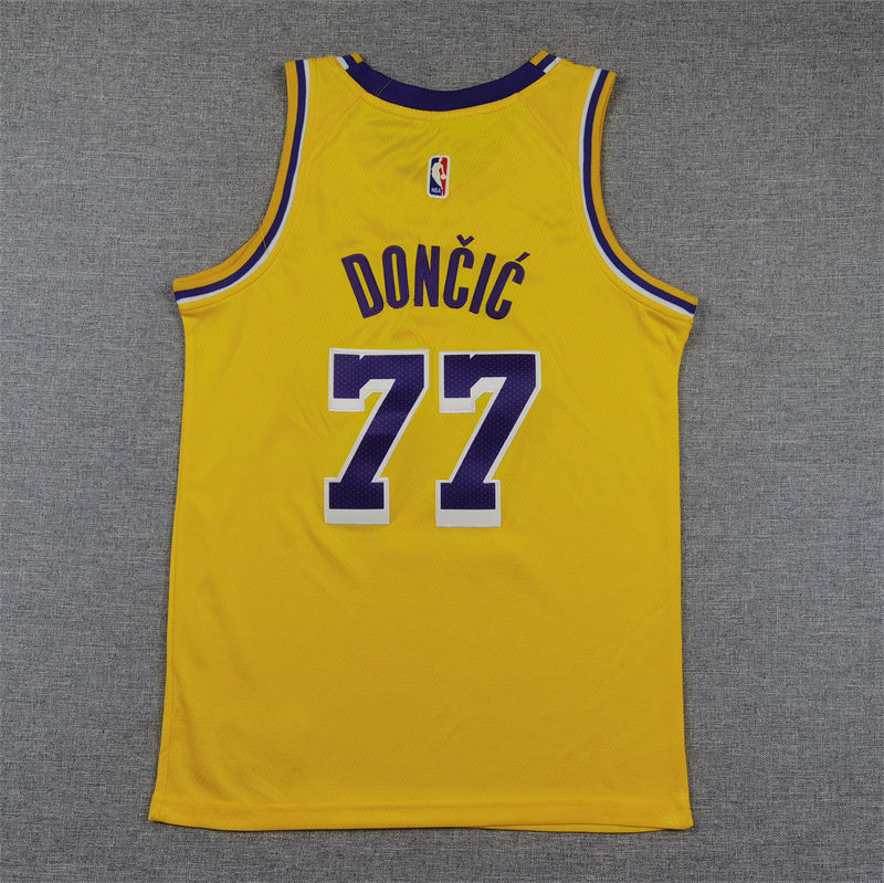 Youth Luka Dončić Los Angeles Lakers #77 Embroidered Jersey