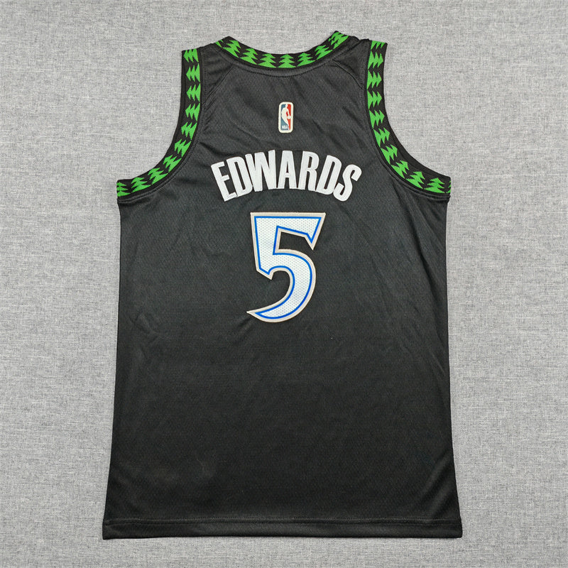 Youth Anthony Edwards Minnesota Timberwolves #5 Embroidered Jersey