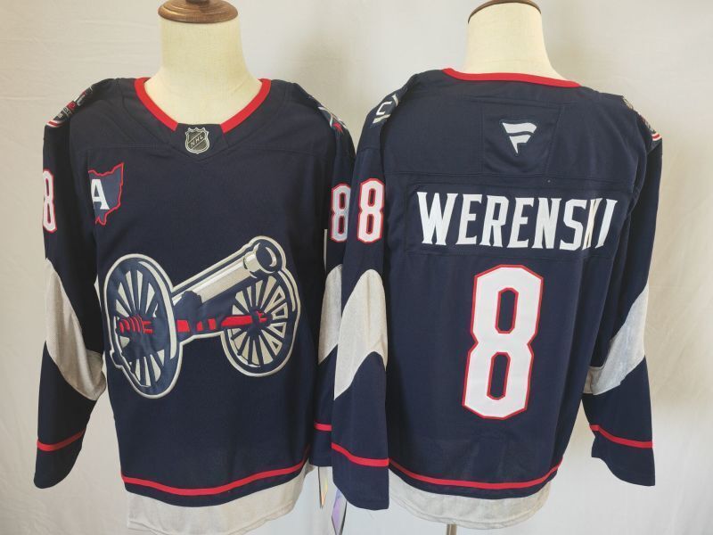 Men's Columbus Blue Jackets Zach Werenski #8 Navy Jersey