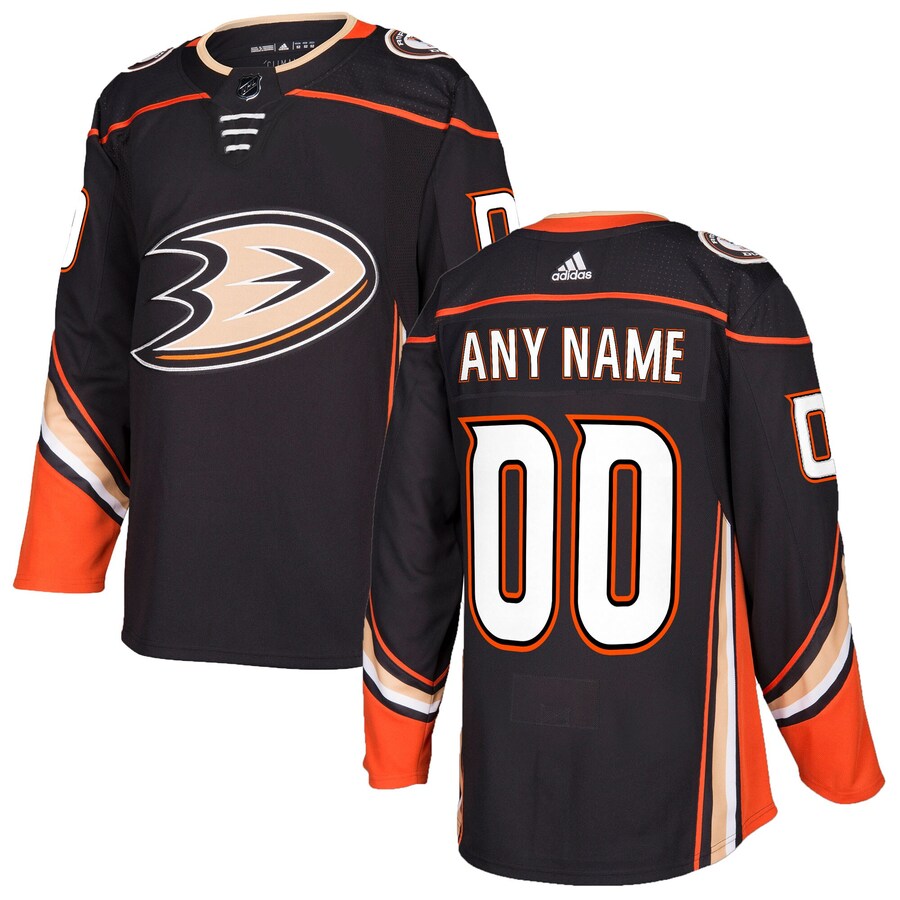 Men's Anaheim Ducks Black Custom Jersey