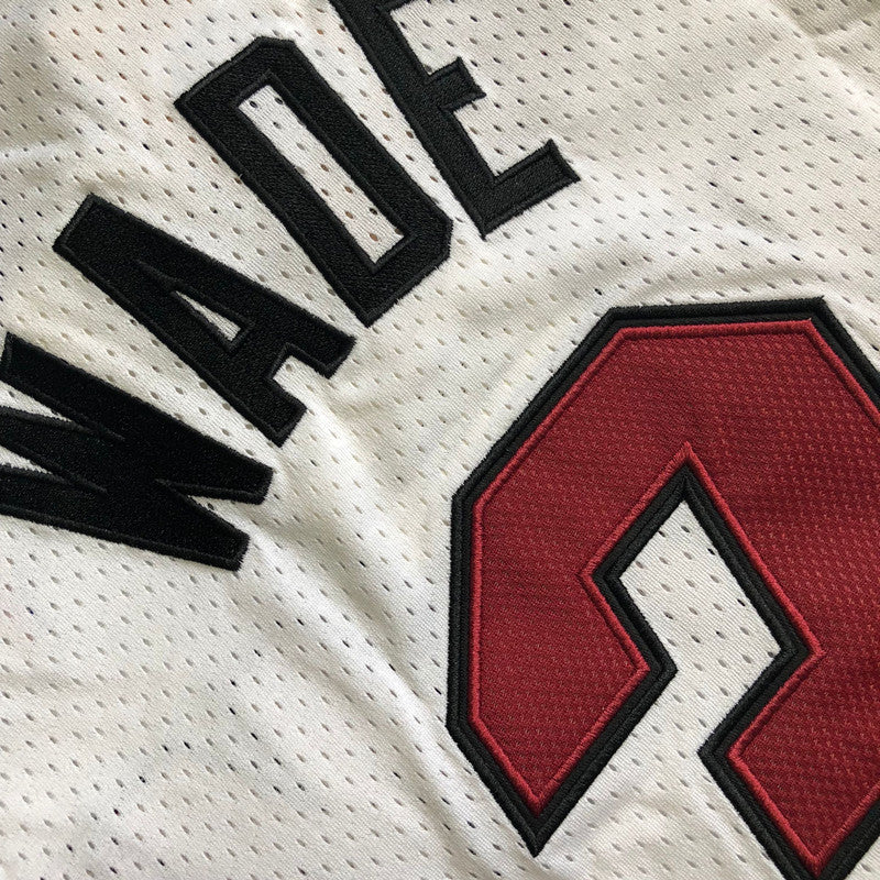 Miami Heat 3# Wade White Embroidered Jersey