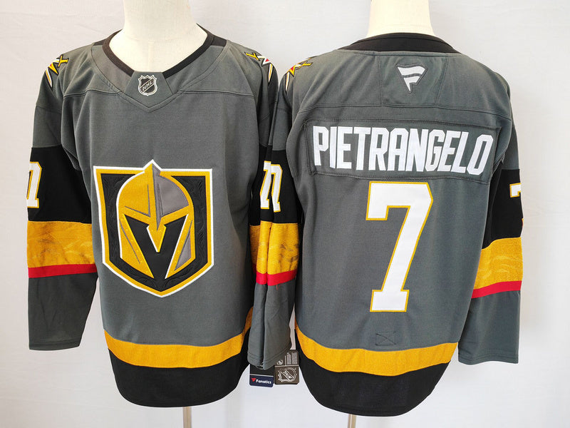 Men's Vegas Golden Knights Alex Pietrangelo #7 Gray Player Jersey