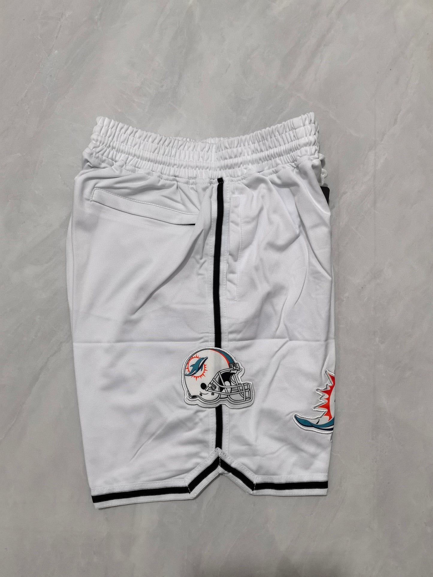 Miami Dolphins White Pocket Shorts