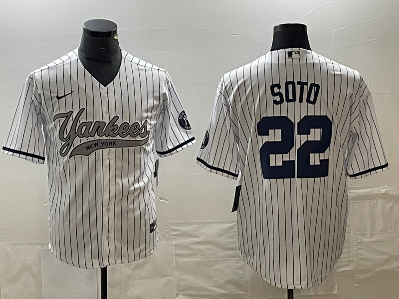 Men's New York Yankees Juan Soto #42.99 White Game Jersey Joint Edition