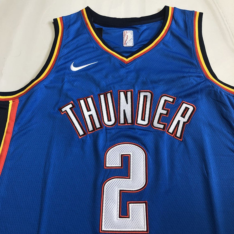 Shai Gilgeous-Alexander Oklahoma City Thunder Blue Embroidered Jersey