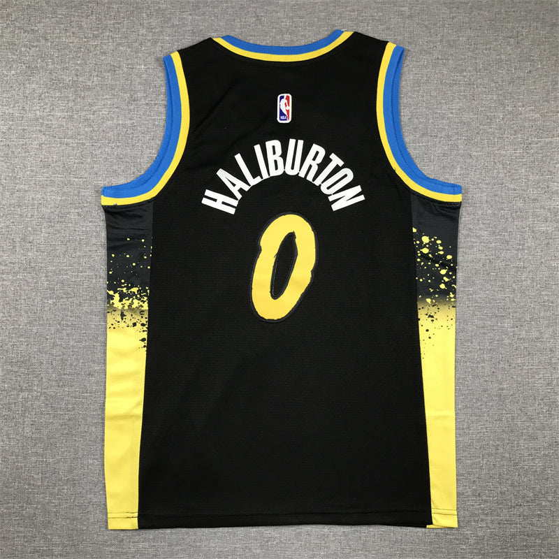 Youth Tyrese Haliburton Indiana Pacers #0 City Edition Embroidered Jersey
