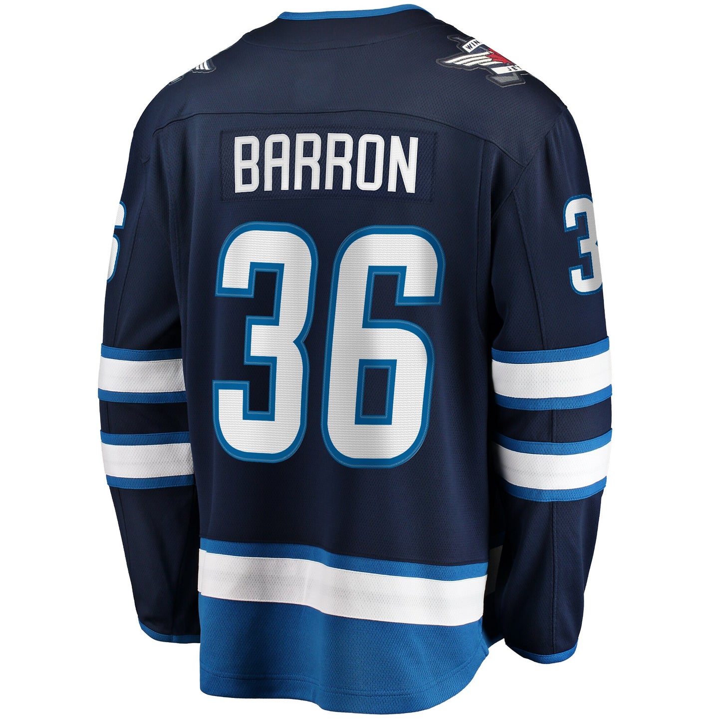 Men's Winnipeg Jets Morgan Barron Fanatics Navy Home Premier Breakaway Jersey