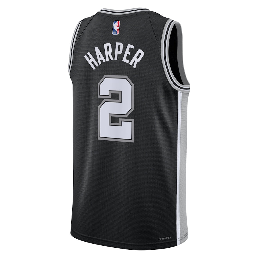 Unisex San Antonio Spurs Dylan Harper Nike Black 2025 NBA Draft First Round Pick Swingman Jersey - Icon Edition