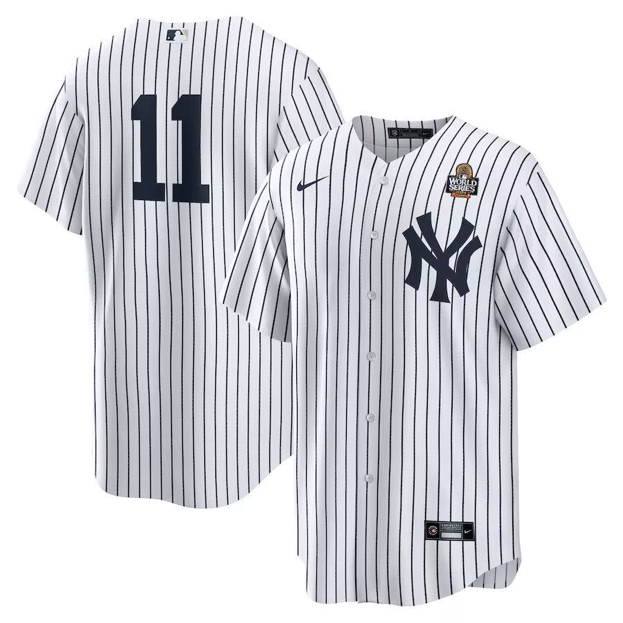Men's New York Yankees Anthony Volpe #11 White 42.9924 World Series Home Replica Player Jersey