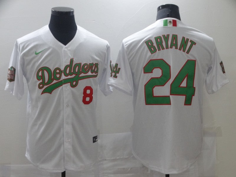 Men's Los Angeles Dodgers Kris Bryant #8-24 White Authentic Game Jersey