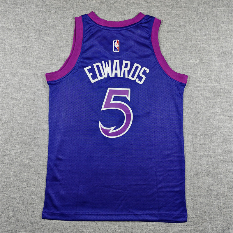 Youth Anthony Edwards Minnesota Timberwolves #5 City Edition Embroidered Jersey