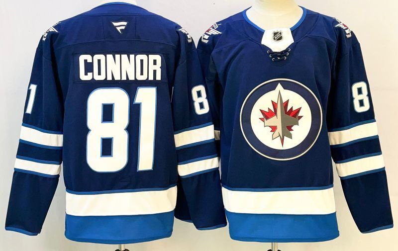 Men's Winnipeg Jets Kyle Connor #81 Navy Player Game Jersey