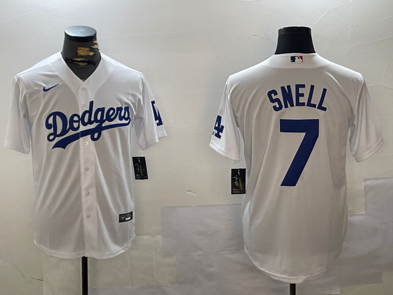 Men's Los Angeles Dodgers Blake Snell #7 White Home Replica Player Jersey