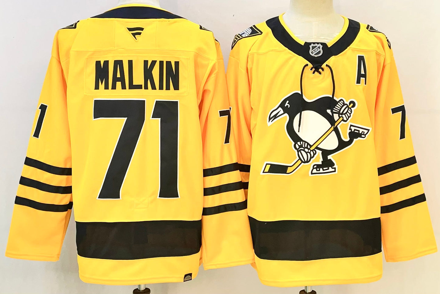 Men's Pittsburgh Penguins Evgeni Malkin #71 Gold Alternate Premium Player Jersey