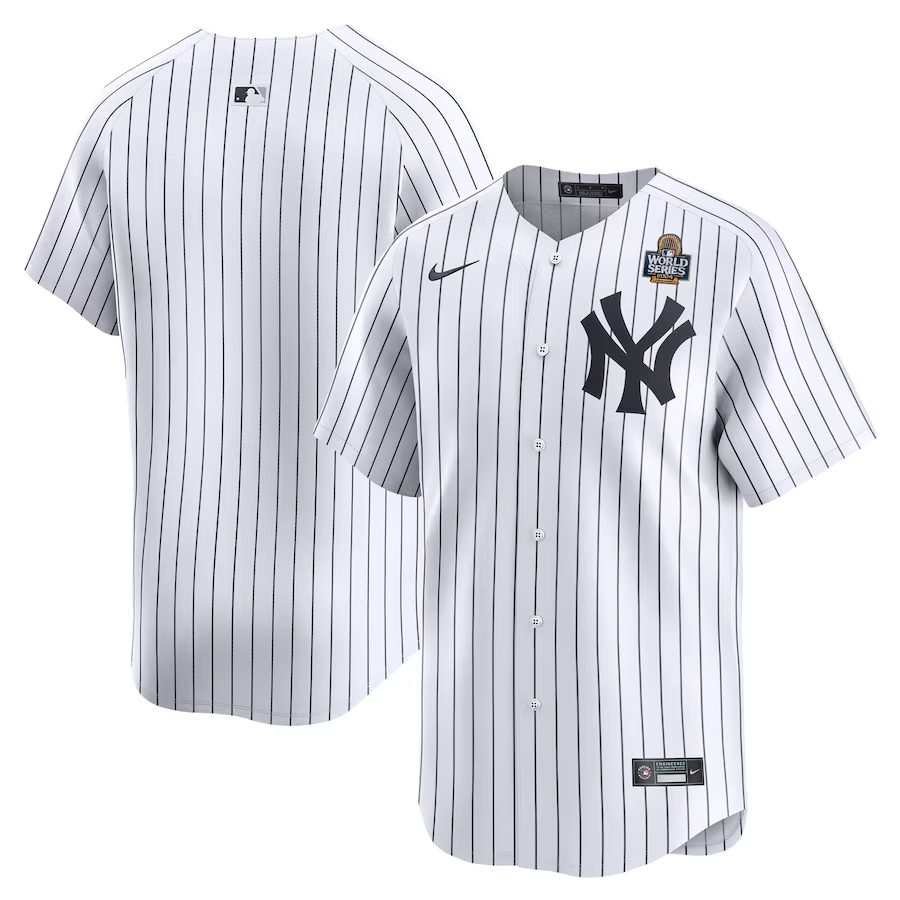 Men's New York Yankees White 42.9924 World Series Home Limited Jersey