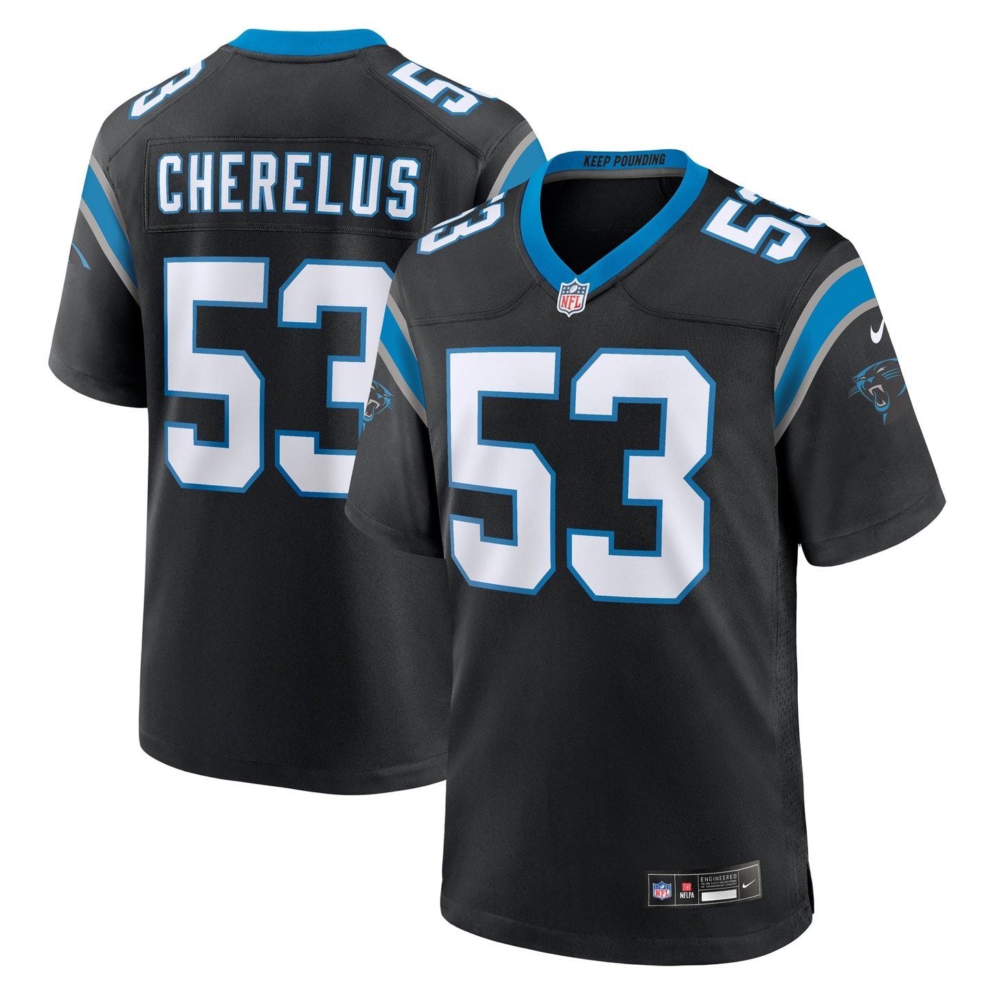 Claudin Cherelus Carolina Panthers Nike Team Game Jersey - Black