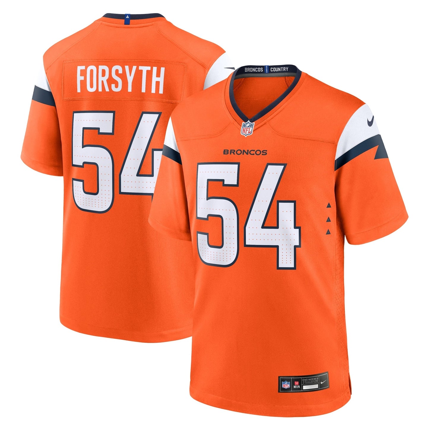 Alex Forsyth Denver Broncos Nike Team Game Jersey - Orange